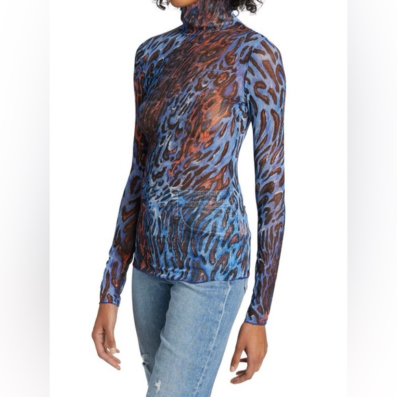 JONATHAN SIMKHAI  Asher Mesh Turtleneck Top Size xs - Picture 2 of 9